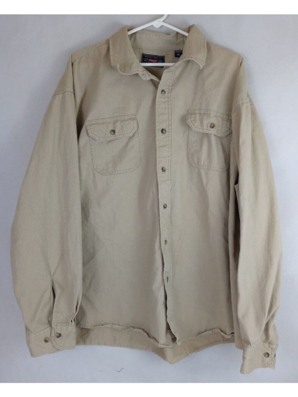 Wrangler Men's Kahki Color Dress Shirt Size 3XL 100% Cotton